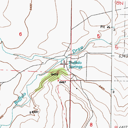 Topographic Map of Buffalo Springs, NM