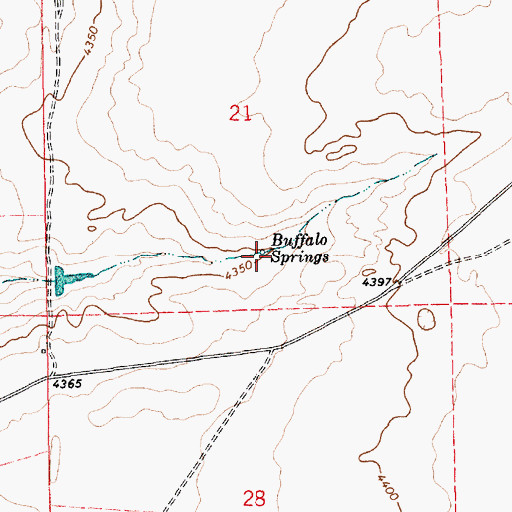 Topographic Map of Buffalo Springs, NM