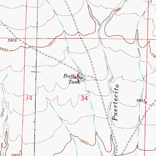 Topographic Map of Buffalo Tank, NM