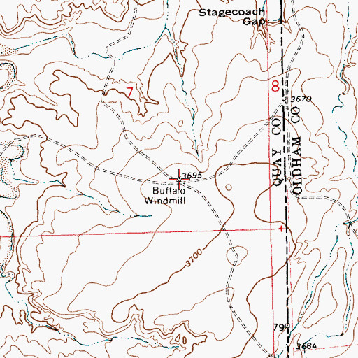 Topographic Map of Buffalo Windmill, NM