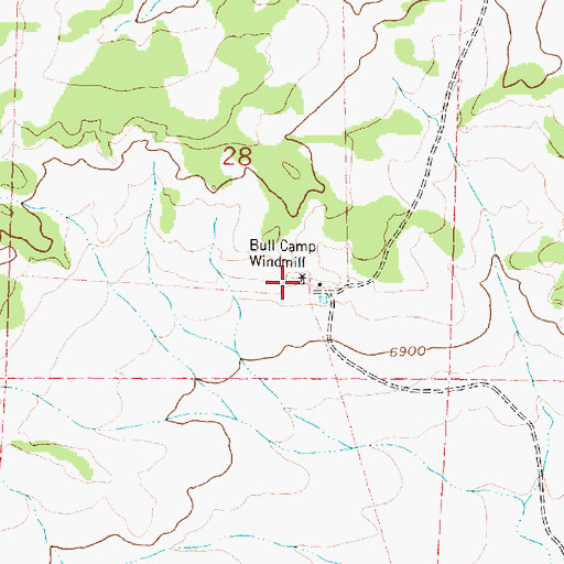 Topographic Map of Bull Camp Windmill, NM