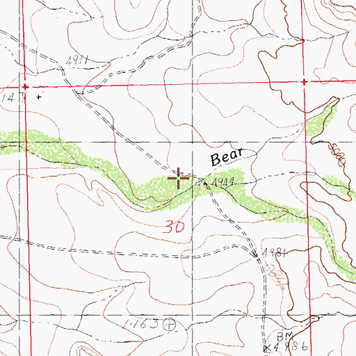 Topographic Map of Bull Creek, NM