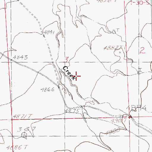 Topographic Map of Bull Creek, NM