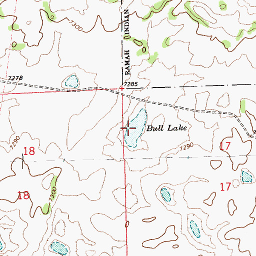 Topographic Map of Bull Lake, NM