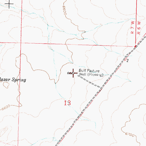 Topographic Map of Bull Pasture Well, NM