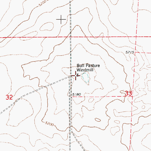 Topographic Map of Bull Pasture Windmill, NM