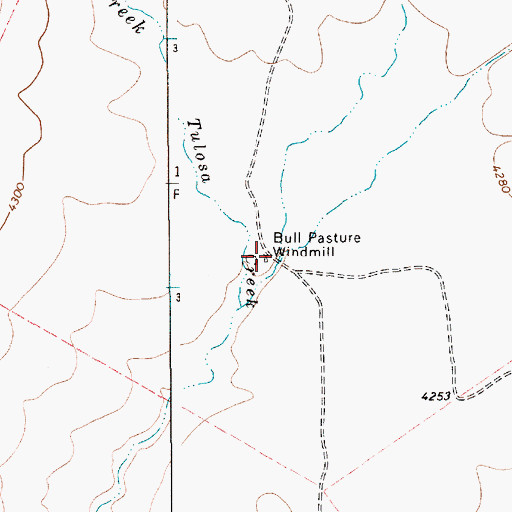 Topographic Map of Bull Pasture Windmill, NM