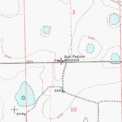 Topographic Map of Bull Pasture Windmill, NM