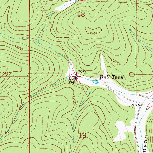 Topographic Map of Bull Well, NM