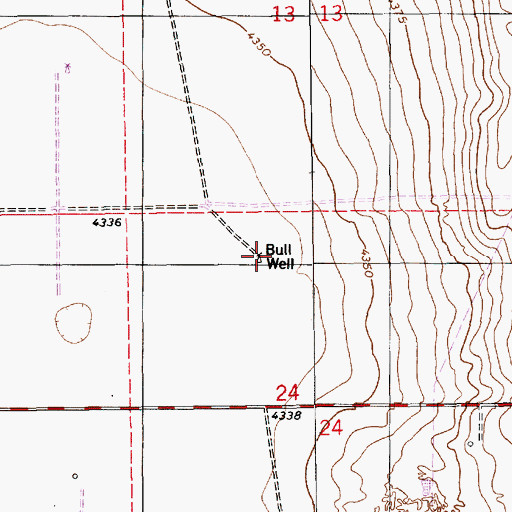 Topographic Map of Bull Well, NM