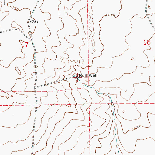 Topographic Map of Bull Well, NM