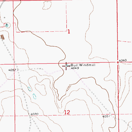 Topographic Map of Bull Windmill, NM