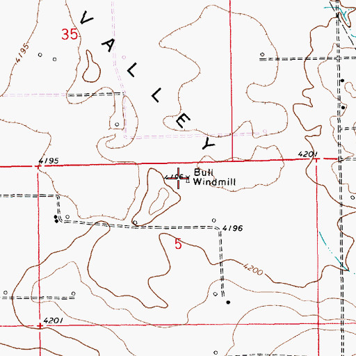 Topographic Map of Bull Windmill, NM