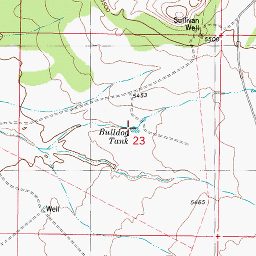 Topographic Map of Bulldog Tank, NM