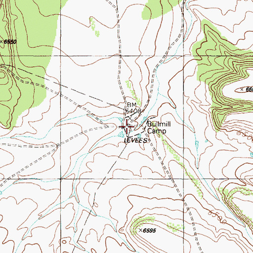 Topographic Map of Bullmill Camp, NM
