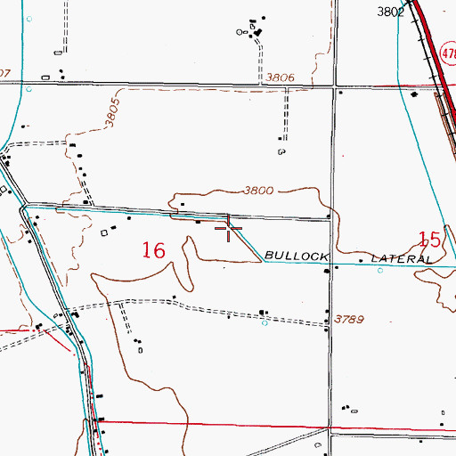 Topographic Map of Bullock Lateral, NM