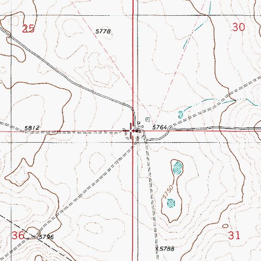 Topographic Map of Burgette Ranch, NM