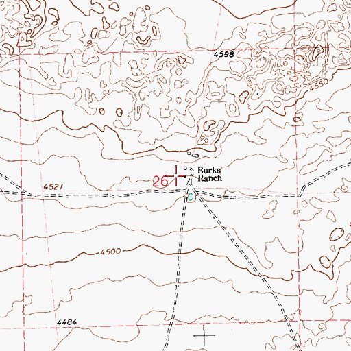 Topographic Map of Burks Ranch, NM