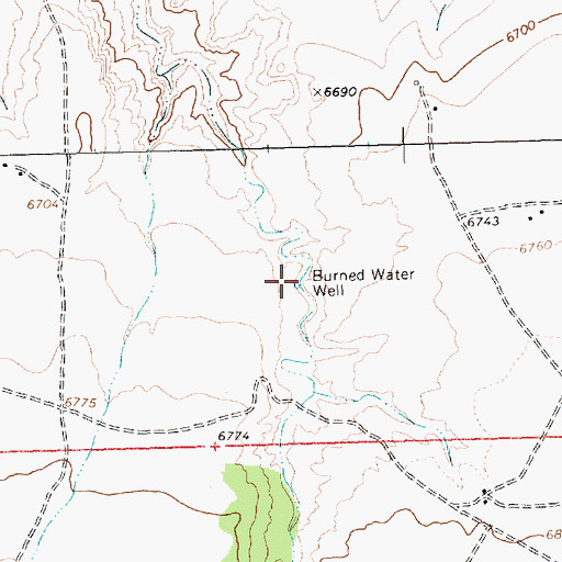 Topographic Map of Burned Water Well, NM