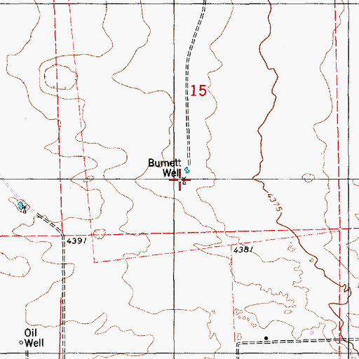 Topographic Map of Burnett Well, NM