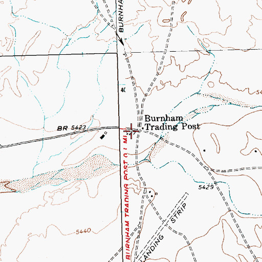 Topographic Map of Burnham Trading Post, NM