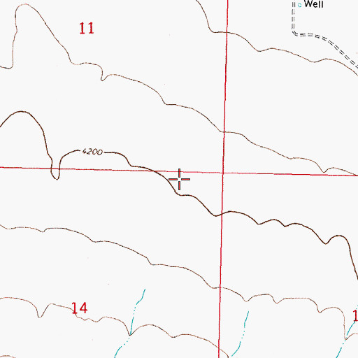 Topographic Map of Burns Draw, NM