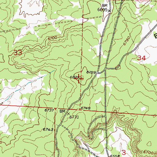 Topographic Map of Burnt Mesa, NM