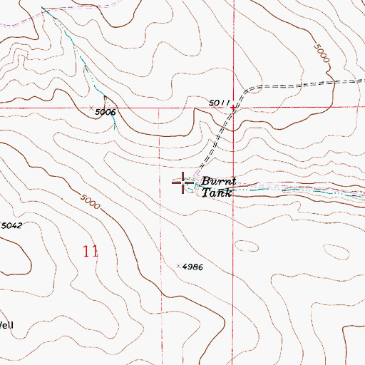 Topographic Map of Burnt Tank, NM