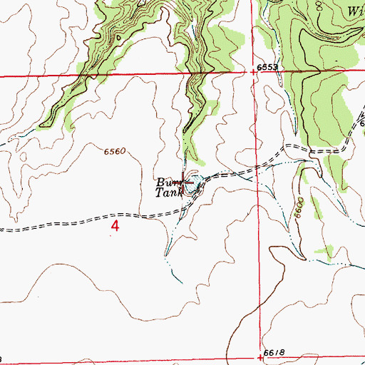 Topographic Map of Burr Tank, NM