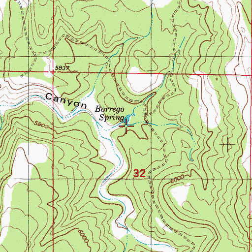 Topographic Map of Burrego Spring, NM