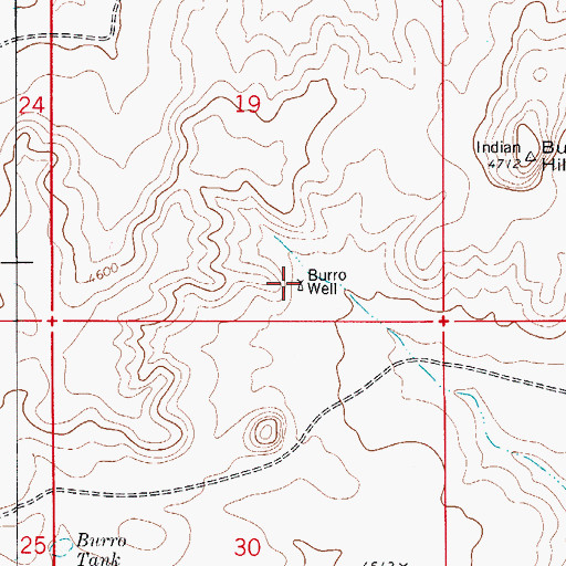 Topographic Map of Burro Well, NM