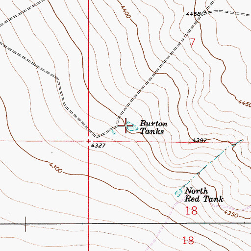 Topographic Map of Burton Tanks, NM