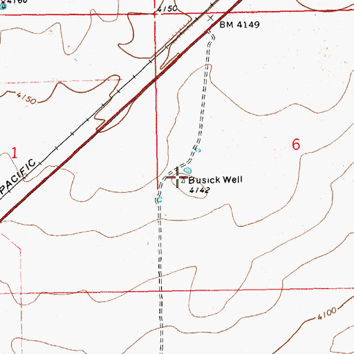 Topographic Map of Busick Well, NM