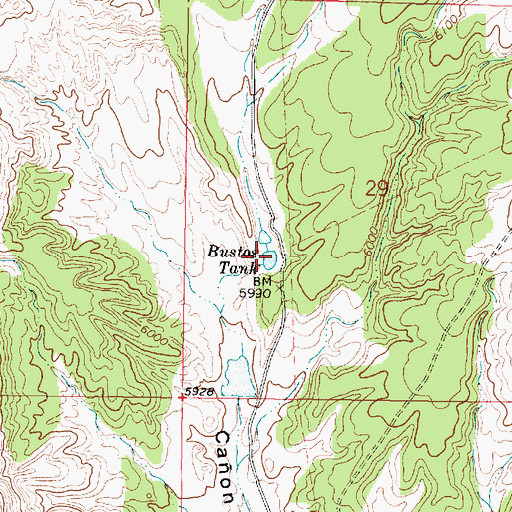 Topographic Map of Bustos Tank, NM