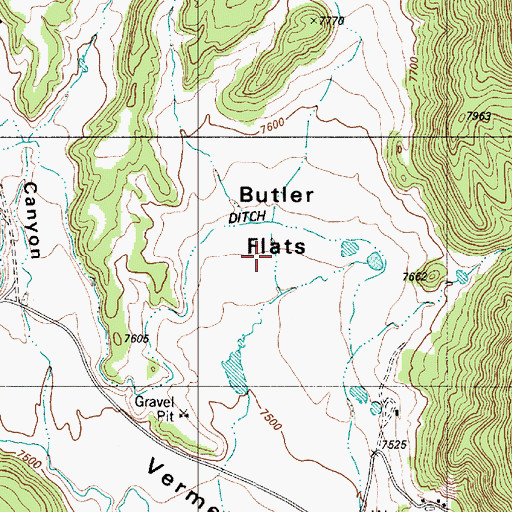 Topographic Map of Butler Flats, NM