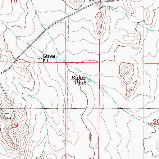 Topographic Map of Butler Tank, NM