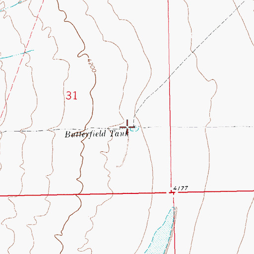 Topographic Map of Butterfield Tank, NM