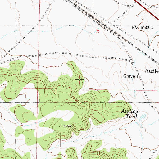 Topographic Map of Audley, AZ