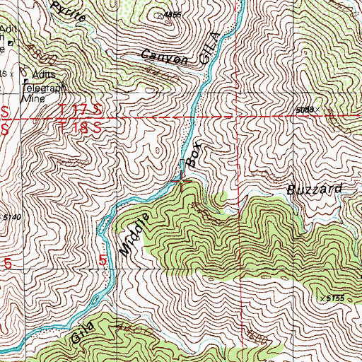 Topographic Map of Buzzard Canyon, NM