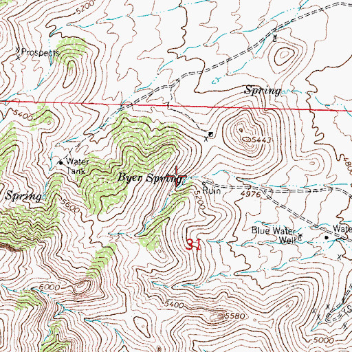 Topographic Map of Byer Spring, NM