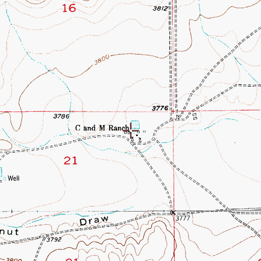 Topographic Map of C and M Ranch, NM