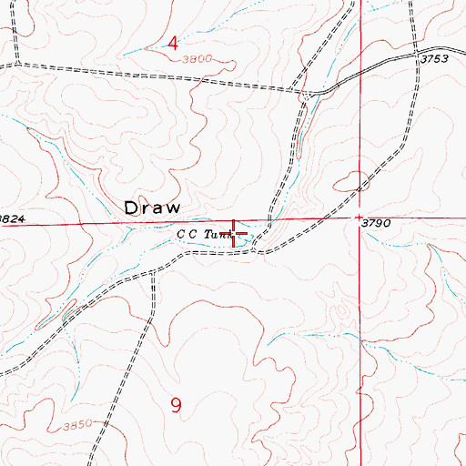 Topographic Map of C C Tank, NM