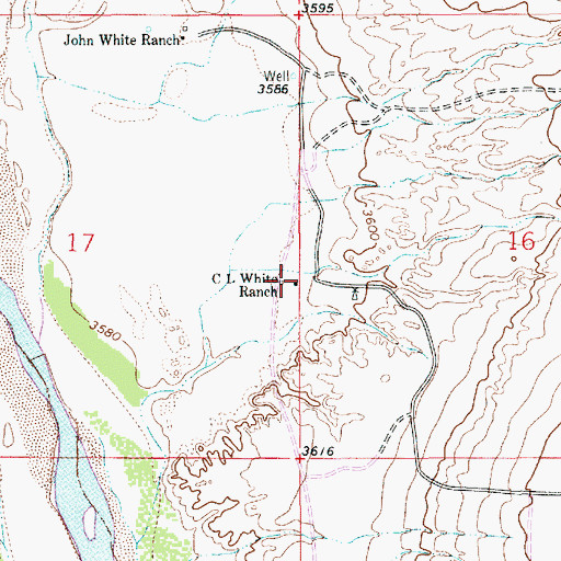Topographic Map of C L White Ranch, NM