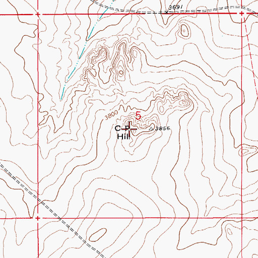 Topographic Map of C P Hill, NM