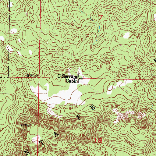 Topographic Map of C Serrano Cabin, NM