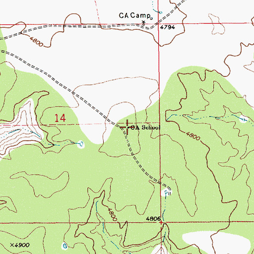 Topographic Map of CA School, NM