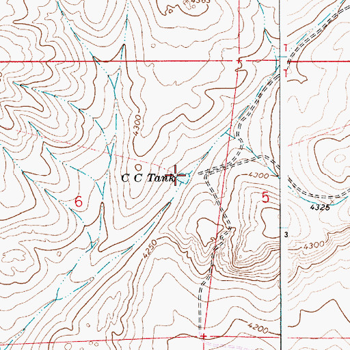 Topographic Map of CC Tank, NM