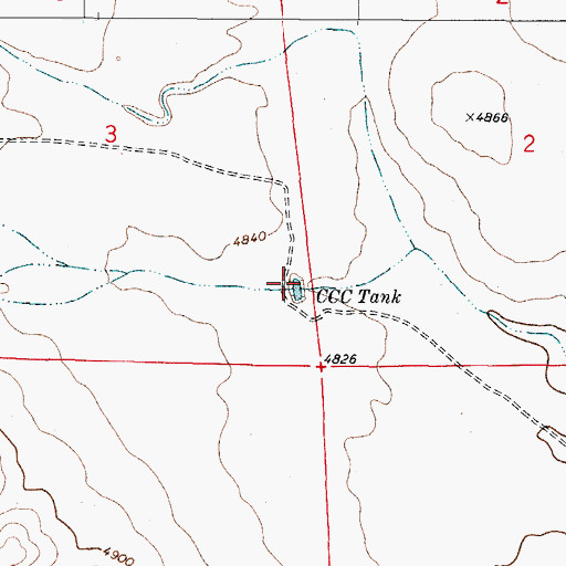 Topographic Map of CCC Tank, NM