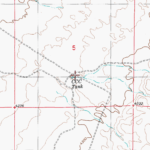 Topographic Map of CCC Tank, NM