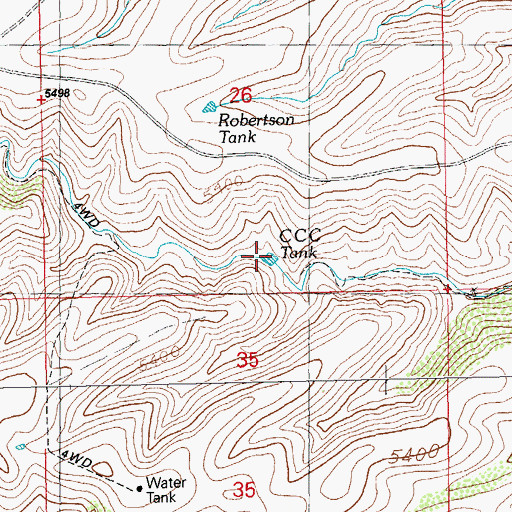 Topographic Map of CCC Tank, NM